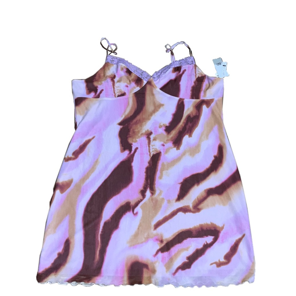 Bp slip dress nwt lettuce hem lavender mesh and lined dress size 2xl
